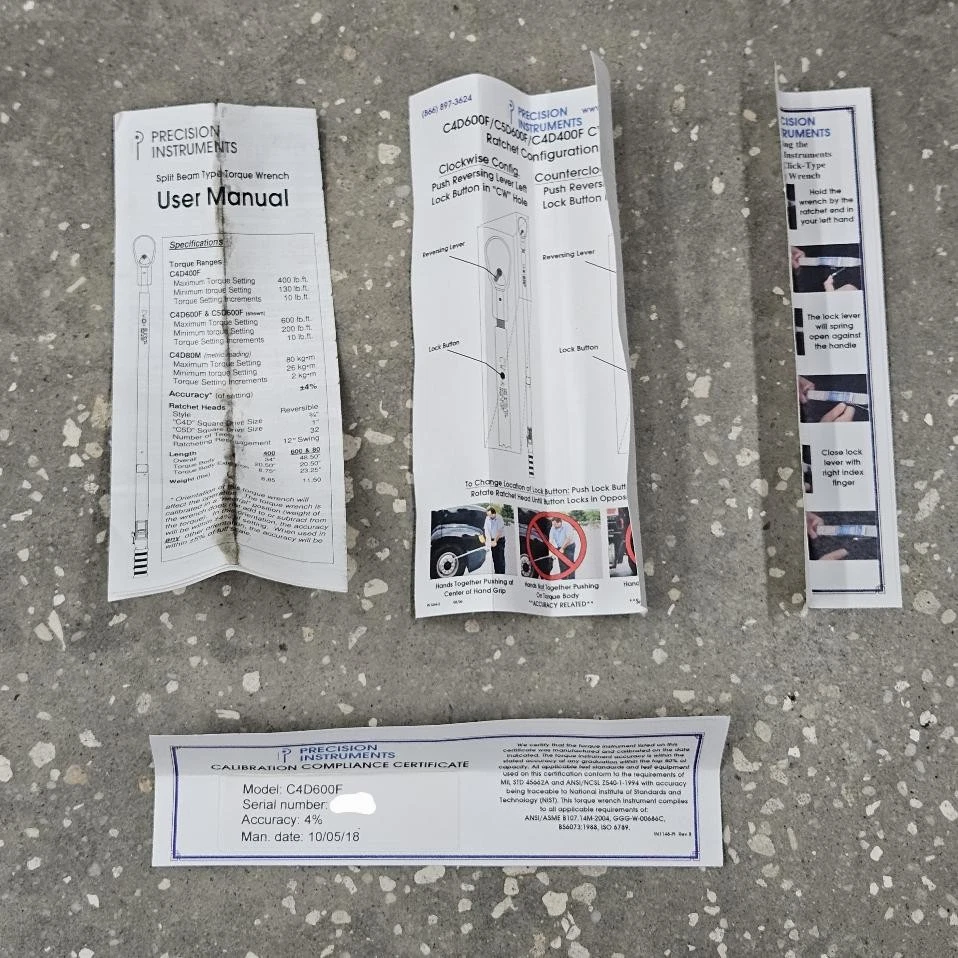 Precision Instruments C4D600F 3/4" Split-Beam Click Wrench w/ Detachable Ratchet - Image 3 of 4