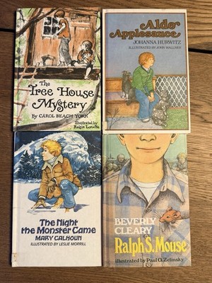4 Vintage WEEKLY READER Chapter HC Books Treehouse Mystery, Dear Mr Henshaw