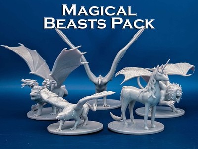 Magical Beasts Pack | 5 Miniatures Starter Set 28mm Scale DnD D&D Tabletop Mini