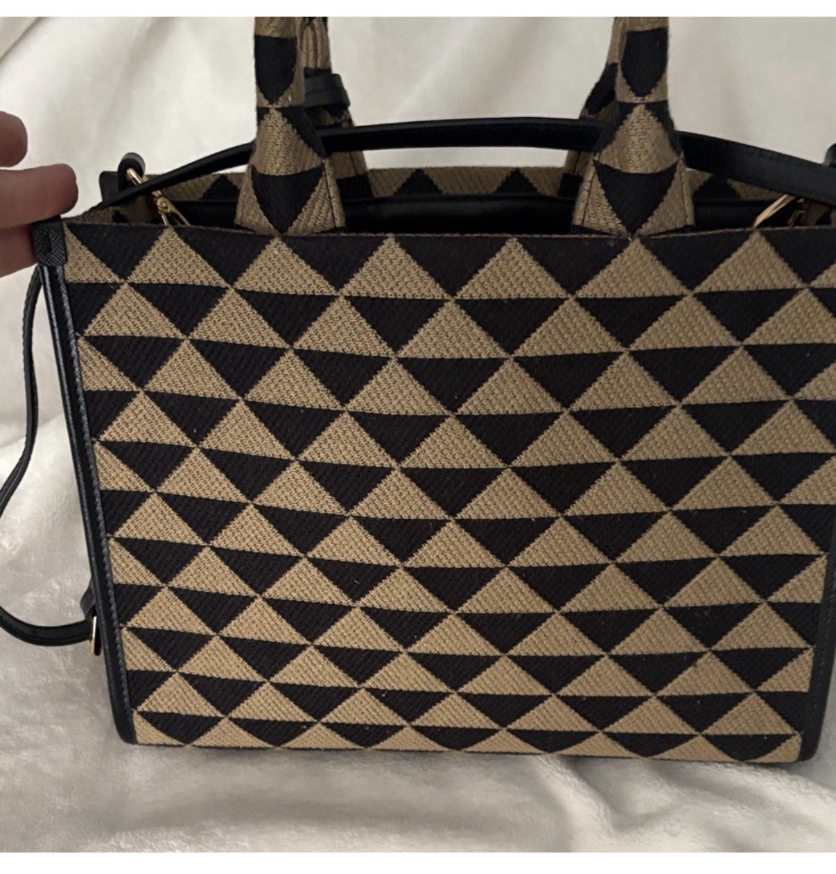 Small Tote Handbag Checkered - image 4