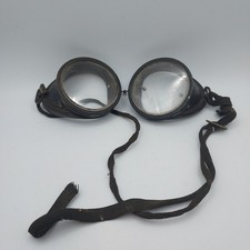 Vintage Metal  Glass Goggles Safety Glass Has Scatches See Pictures 