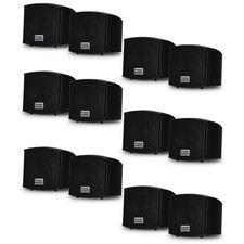 Acoustic Audio AA321B Indoor Mount Black Speakers 2400W 6 Pair Pack AA321B-6Pr