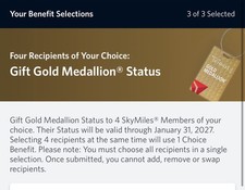 Delta Gold Medallion STATUS through January 31, 2027 (Listing expires Feb 10th)