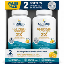 Nordic Naturals Ultimate Omega 2X Lemon 60 Soft Gels Pack of 2