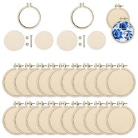 20Er-Pack -Stickrahmen Aus , Rund, Kreuzrahmen, Holzrahmen, PräSentatio1509