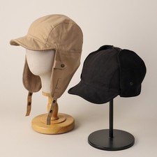 Unisex Corduroy Pilot Cap Soft Warm Reversible Ear Flap Hat for Autumn Winter