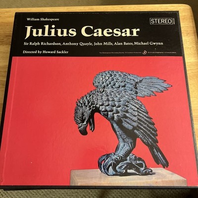 Shakespeare JULIUS CAESAR Spoken Word 3 LP Record Box Set with written text