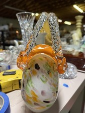 art glass purse vase