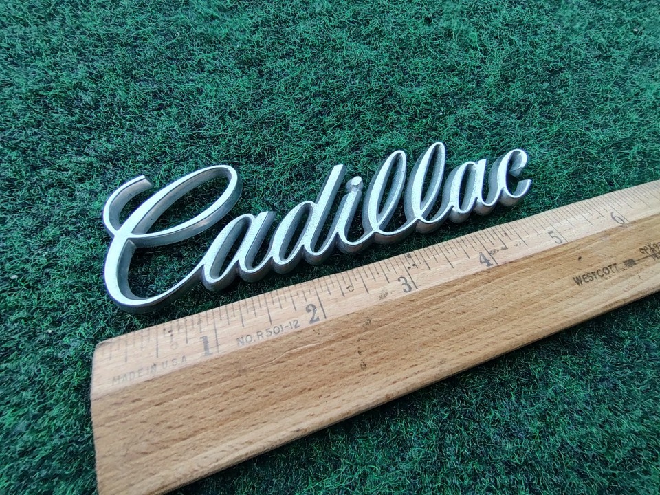Cadillac OEM Chrome Plastic Script Emblem Badge Logo Nameplate Name ...