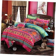 Omelas Bohemian Duvet Cover Set Colorful Boho Floral Queen Mjh-duvet Cover Set