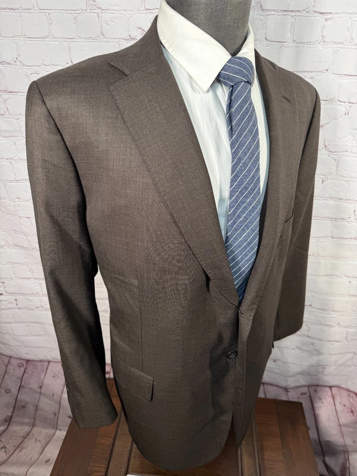 HOLLAND & SHERRY мужской коричневый SAVILE ROW CUSTOM 2 шт. костюм 45S куртка 38x26 брюки - Изображение 4 из 4