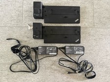 Lot of 2 Lenovo ThinkPad Ultra Docking Station US 40AJ w/ 135w Ac Adapter Keys