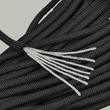 Type III 550 Paracord - 100 FT Hank, Black Heavy Duty 7 Strand Tactical Para