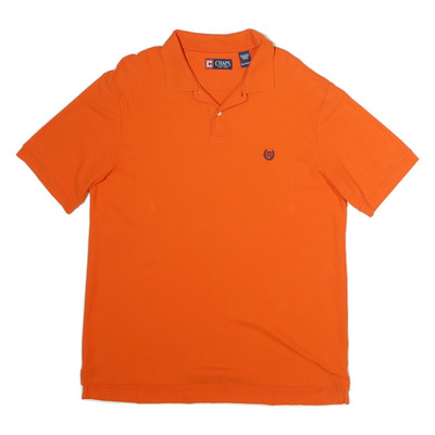 CHAPS Herren Orange Baumwoll Polo Kurzarm Uni XL Classic Fit