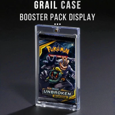 GRAIL CASE Booster Pack Magnetic Display Case – UV Resistant One-Touch Holder Protector TCG
