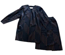 NWT Vintage Couture Mark Heister Skirt Tunic Dress Shirt Small Brown Black Retro