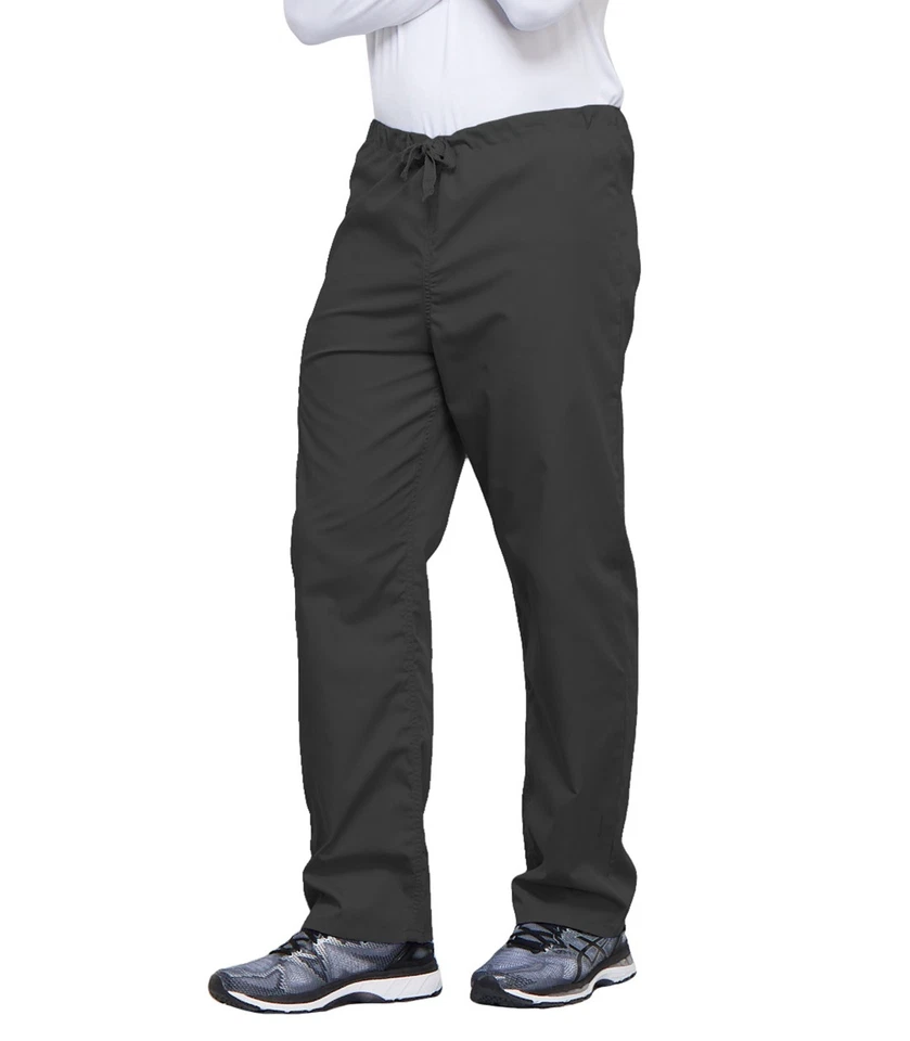 Scrubs Cherokee Workwear Men's Drawstring Pant 4100 PWTW Pewter Free Shipping - Image 4 of 4