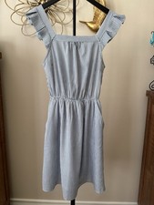 Monteau Los Angeles Dress Blue Stripe Size Medium