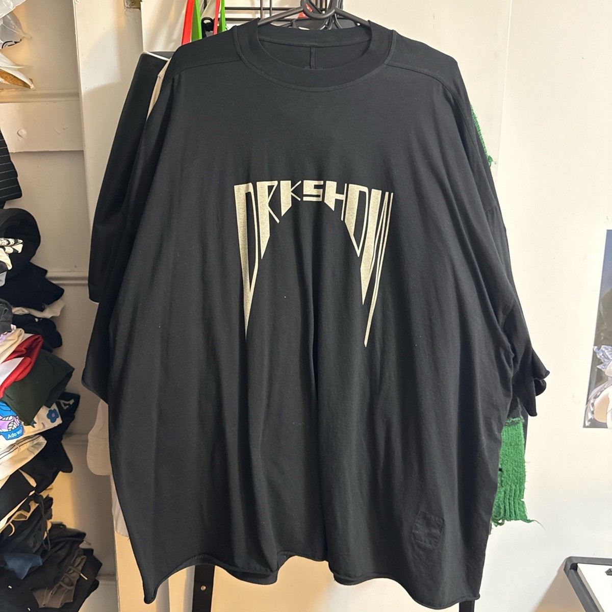 RICK OWENS DRKSHDW Tommy T One Size in Black/Pearl Designer T 