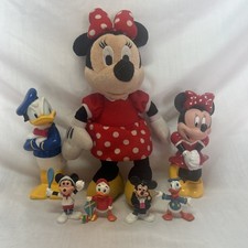 Lot Of 7 Disney Figures 6 Hard Plastic And 1 Plush Minnie