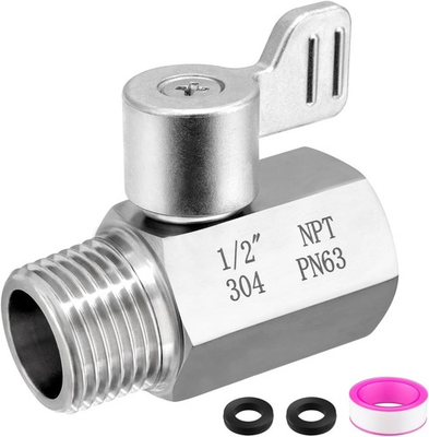 #ad Shower Head Shut Off Valve 304 Stainless Steel Mini Ball Valve 1 2quot; Female X Mal $20.99