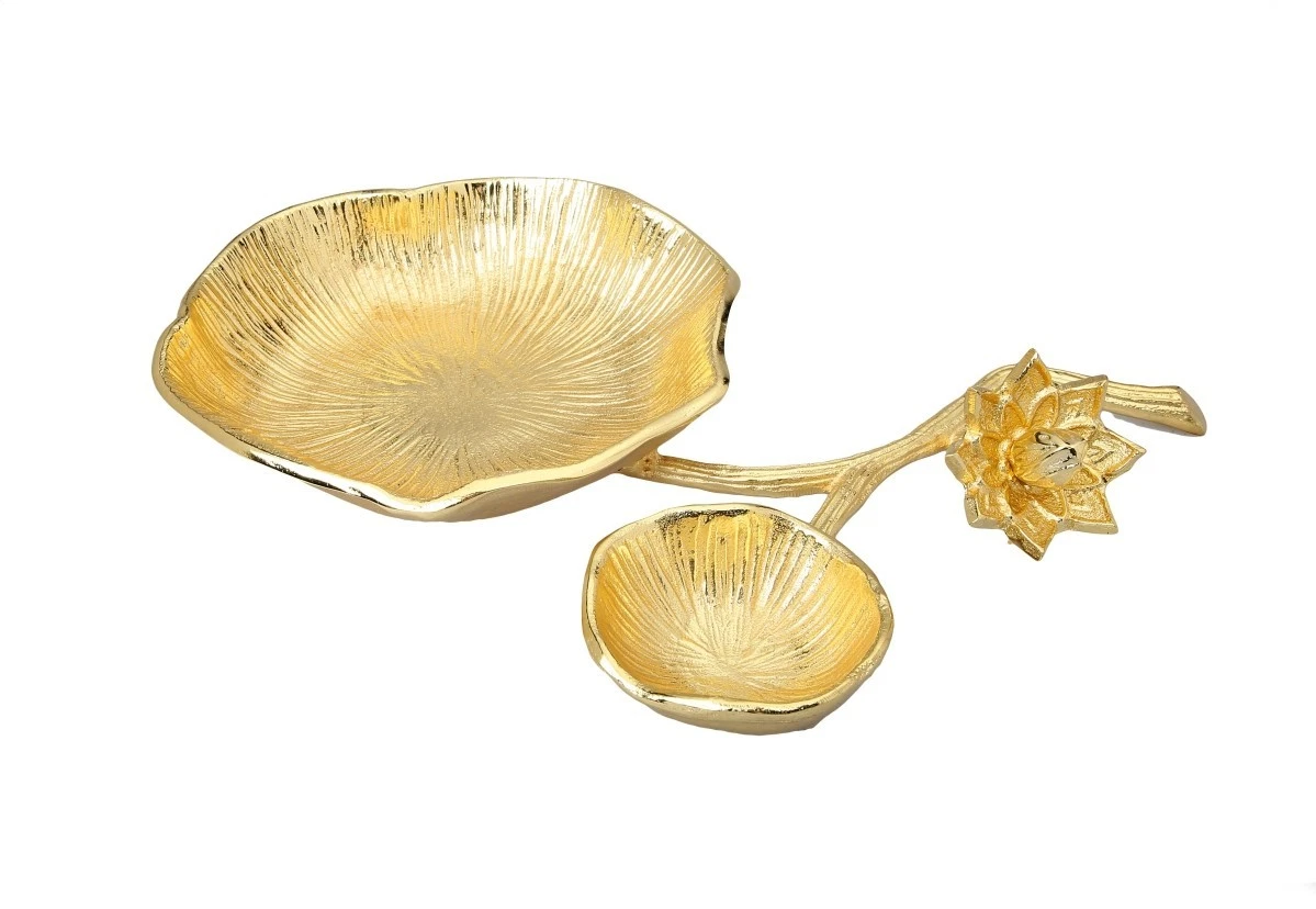 Classic Touch Lotus Flower Chip and Dip Bowl