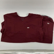 Figs Scrub Set Technical Collection Womens Lg Cranberry Red Medical Nurse Doctor