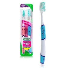 Sunstar GUM Technique Sensitive Care Toothbrush w/ Quad-Grip Handle - 2 Count
