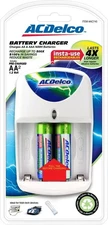 ACDelco AA and AAA Battery Charger, Includes 2 AA Rechargeable Batteries