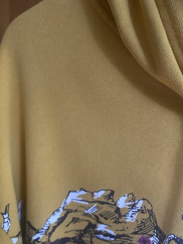 Wrangler Retro Hoodie Womens Medium M Yellow Cowboyl All Over Print Cropped - Picture 16 of 22
