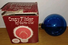 Vintage Crazy Flicker by Duro Lite Blue Lightbulb #4660 - WORKING