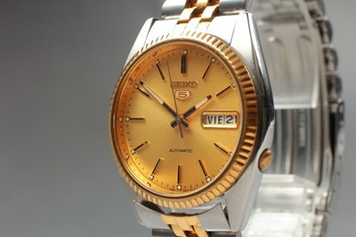 [Exc+5] Seiko 5 7S26-3110 Gold Dial Day Date Automatic Men's watch From Japan