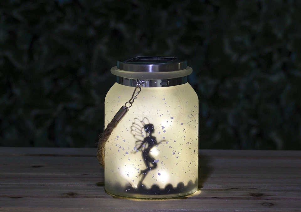 Solar Firefly Fairy Light, Garden Solar Lantern Frosted Glass Hanging Jar - Image 4 of 4