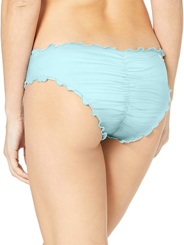 Costume da bagno donna Hobie 239438 tinta unita bikini con volant fondo blu ghiaccio taglia M - Foto 2 di 2