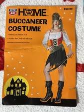 Adult Women Halloween Costume, PIRATE, BUCCANEER DRESS.HEAD SASH,CORSET, M