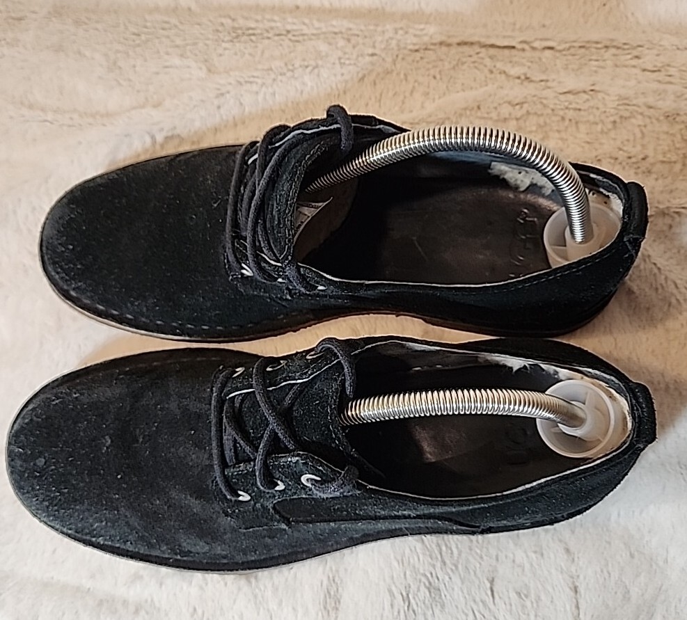 SAOLA Scarpe UGG scamosciate Oxford comode pelle di pecora foderate chaucer 3269 stringate nere uomo 9