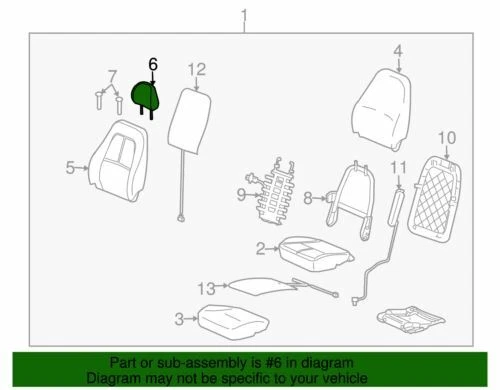 Reposacabezas asiento conductor delantero genuino GM 2008-2010 Saturn Vue 19181117 Foto 2 de 2