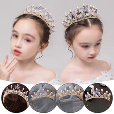 Girls Kids Rhinestone Crystal Tiara Crown Shiny Women Hairband Princess Prom DIY