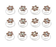 24PCS Rhinestone Flower Spiral Hair Pin Crystal Hair Twisters Coils Hair Clip...