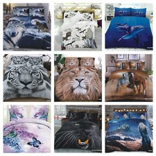 3D Animal Effect Printed Quilt Cover Set Duvet Cover with Pillowcase All sizes