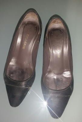 scarpine décolleté pelle donna molto usate 35 impronta piede tacchi  consumati | eBay