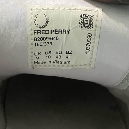 Scarpe da tennis Fred Perry uomo 10 sneakers bianche pelle casual B721 cinturino ad anello - Foto 7 di 8