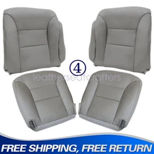 Both Side Bottom & Top Leather Seat Cover Pewter Gray For 1999 Chevy Silverado