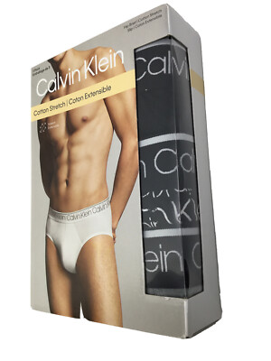 Calvin Klein Men's 3 Pack Cotton Stretch Hip Brief Multicolor Lg
