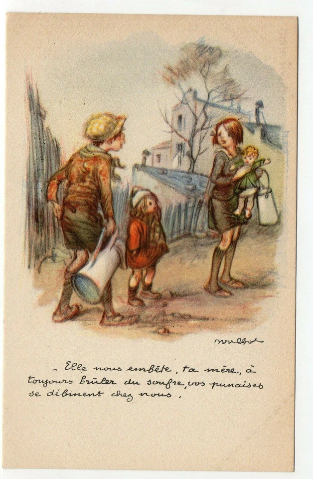 POULBOT - Cpa Illustrateur - couleur - elle nous embete ta mere - Photo 1/1