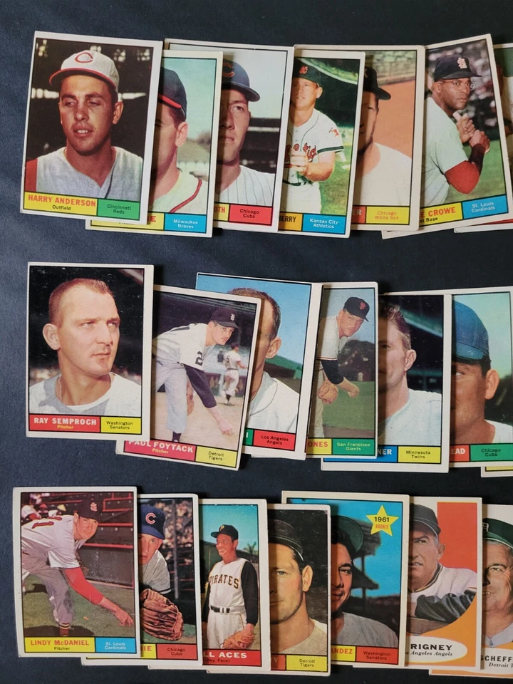Бейсбольные карточки 1961 Topps - 50 различных - Bucs Hill Aces | Линди Макдэниел - Изображение 2 из 4