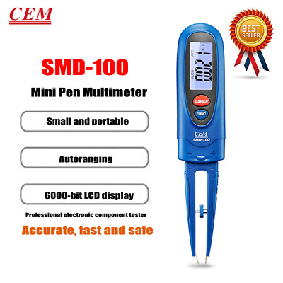 CEM SMD-100 Smart Electronic Components Tester 6000 Counts LCD Display  KD