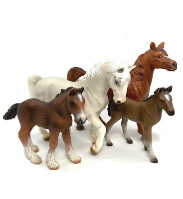 Schleich Lot 4 Horses White Lipizzaner 2004 Chestnut Mare 2001 Foals 2003 2002