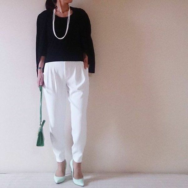 *New* Uniqlo White Navy Stripe Drape Jogger Pants Size S(US) M(Japan)