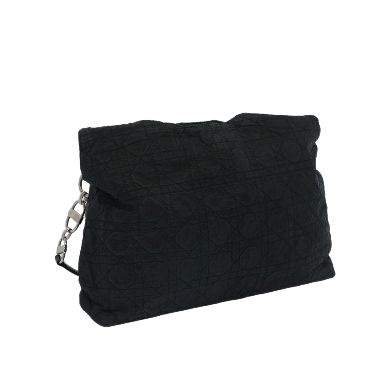 Sac bandoulière Christian Dior Lady Dior Canage nylon noir authentique yk10434